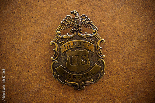 brass US Marshall badge photo
