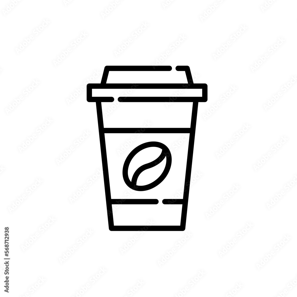 Coffee in a takeaway paper cup. Pixel perfect, editable stroke icon Coffee in a takeaway paper cup. Pixel perfect, editable stroke icon