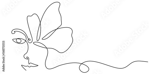 One line of face flower iso...