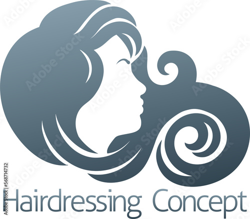 Woman Silhouette Hairdresser Hair Salon Icon photo