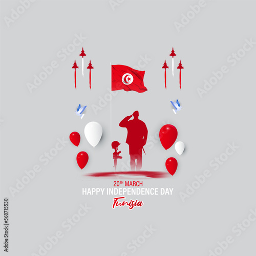 vector illustration for happy Tunisia independence day.