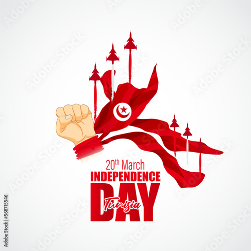 vector illustration for happy Tunisia independence day.