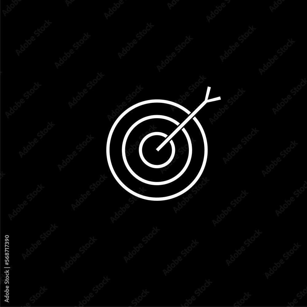 Target Marketing Icon isolated on black background. Target Marketing Icon isolated on black background.