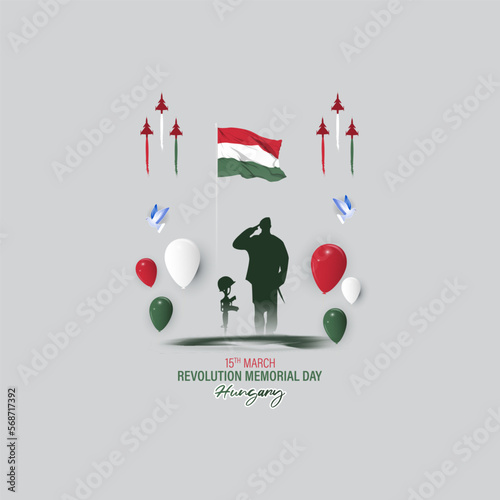 Vector illustration for Hungary Revolution Memorial Day