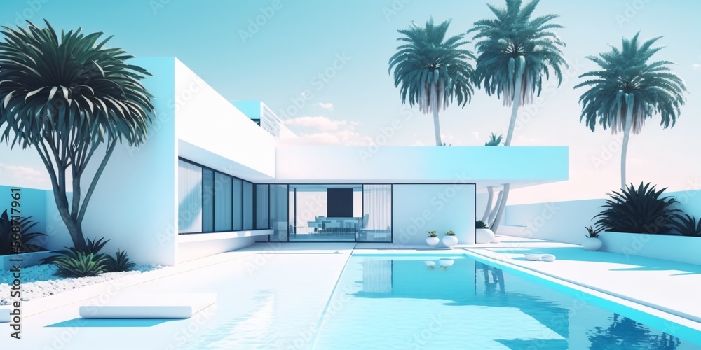 Luxurious Home Outdoor Living Concept With Private Oasis Modern Luxurious Home Outdoor Living Concept With Private Oasis Modern