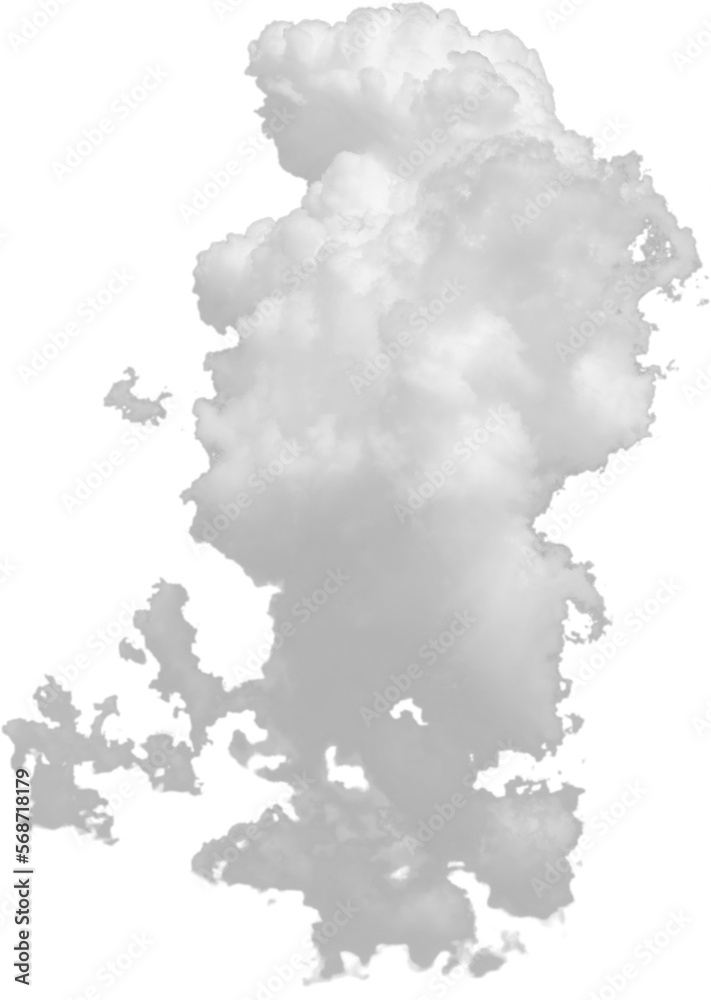Fototapeta premium Isolated PNG cutout of a cloud on a transparent background, ideal for photobashing, matte-painting, concept art 