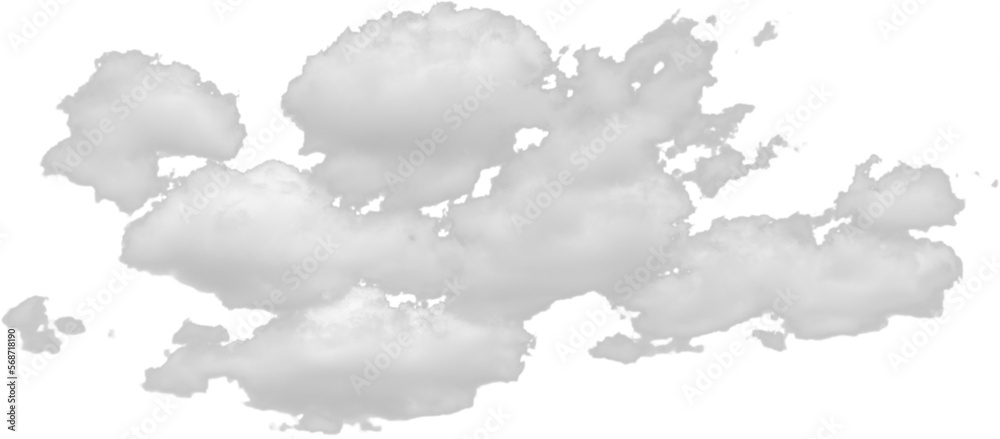 Fototapeta premium Isolated PNG cutout of a cloud on a transparent background, ideal for photobashing, matte-painting, concept art 