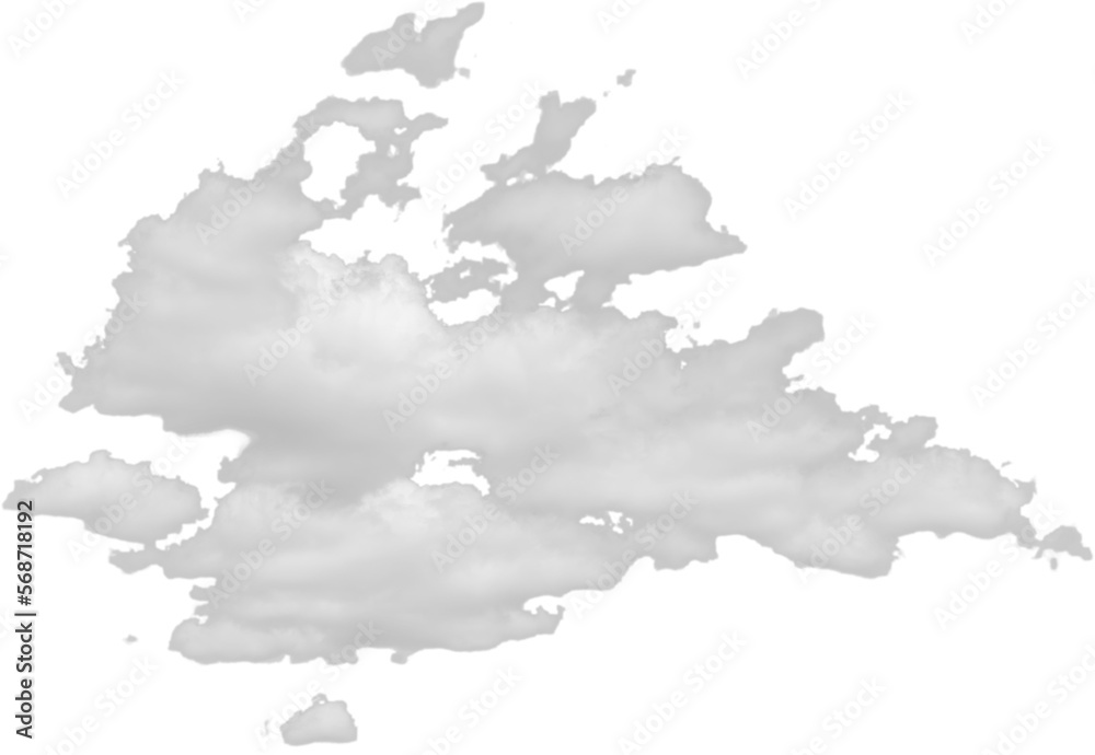 Fototapeta premium Isolated PNG cutout of a cloud on a transparent background, ideal for photobashing, matte-painting, concept art 