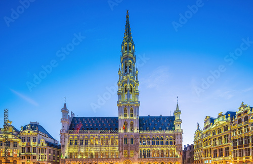 Grand Place in old town Brussels, Belgium city skyline