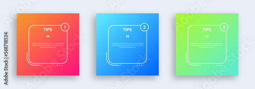 Tips template collection for social media feed. Editable text template.