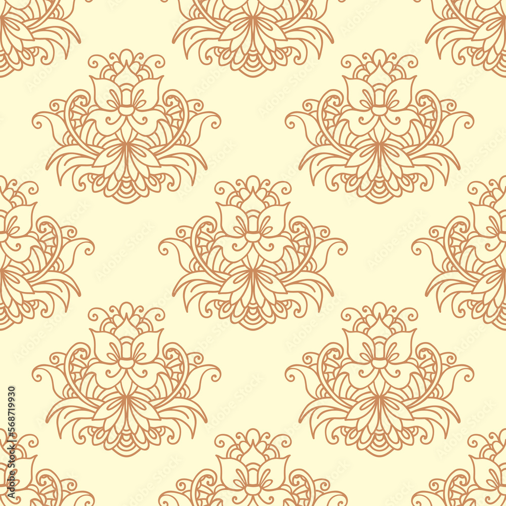 Mehendi flowers floral seamless pattern Mehendi flowers floral seamless pattern