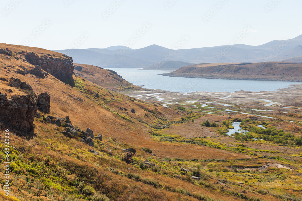 Fototapeta premium Spandaryan reservoir on the Vorotan river, Armenia