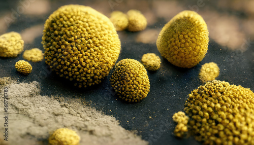 3d illustration of plant pollen photo