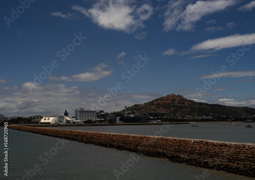 Wallpaper Mural Beautiful view of a city with outback hills from the ocean Torontodigital.ca
