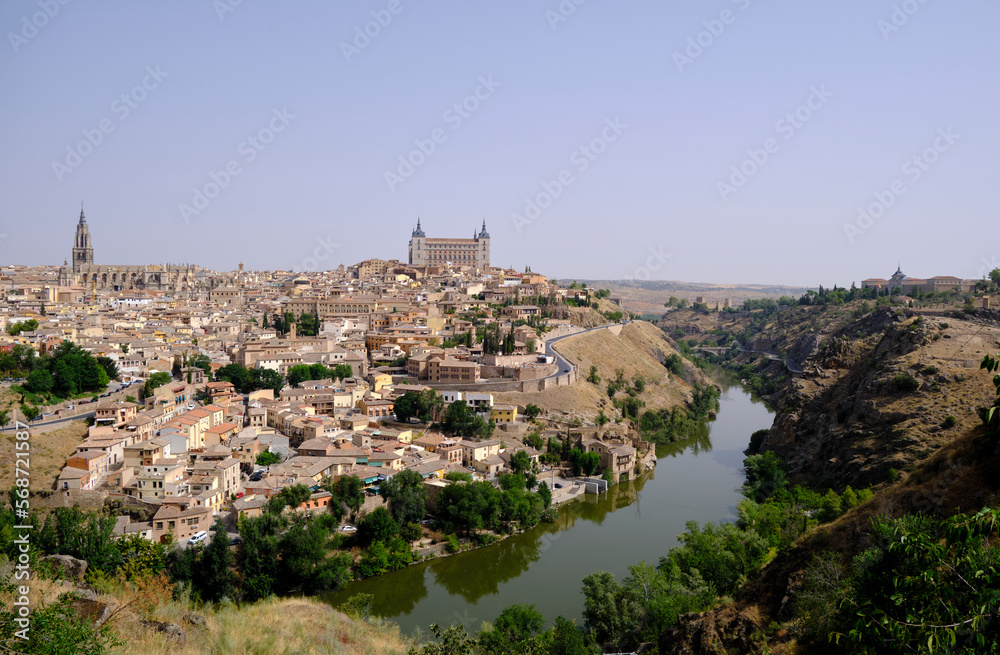 a view of the old city of Toledo, Spain