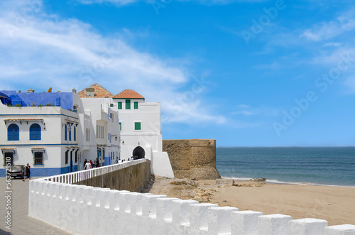 Traditional White berber houses in asilah, Morocco. asilah is a city i photo