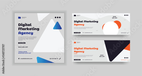 Digital marketing social media Instagram post facebook cover and web banner template