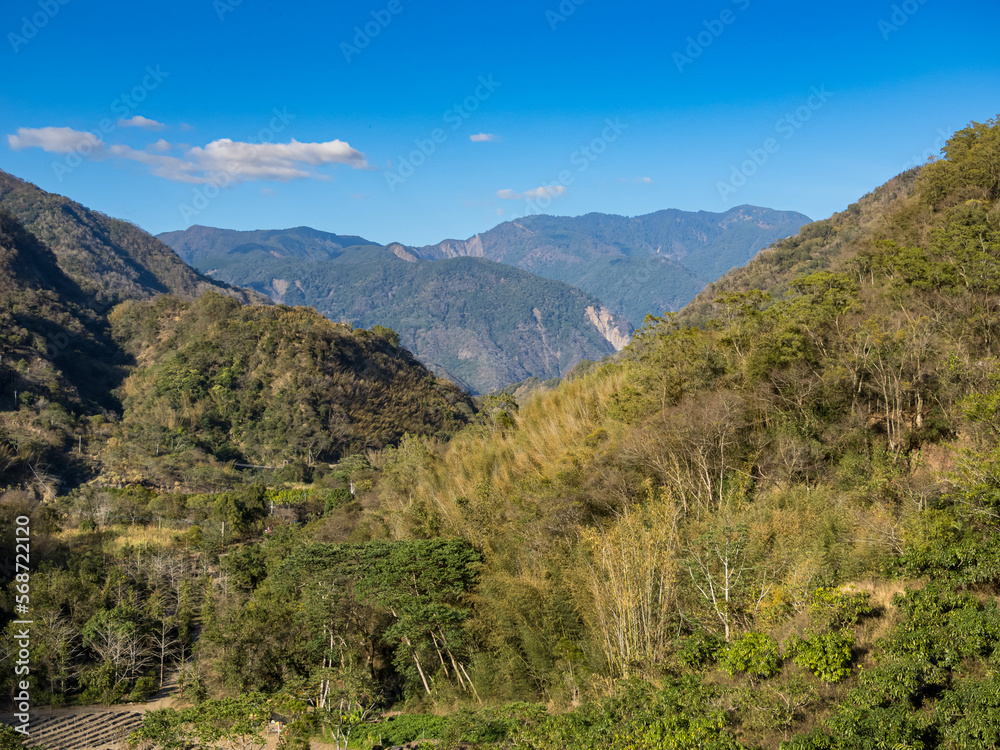 Green mountains and beautiful sky