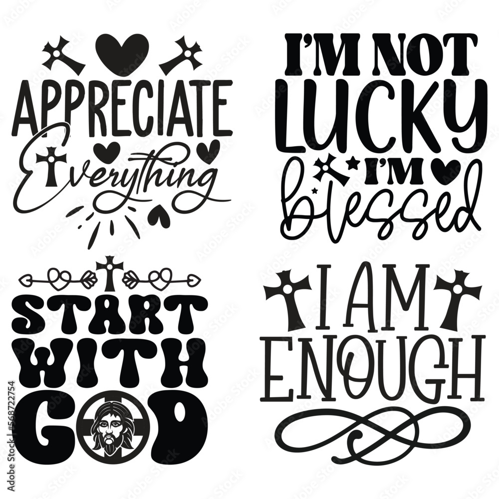 Jesus Christian SVG And T-shirt Design Bundle, Jesus Christian SVG ...