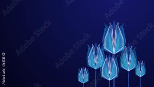 Technological flowers grow and bloom