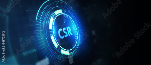 CSR abbreviation, modern technology concept. Business, Technology, Internet and network concept. 3d illustration