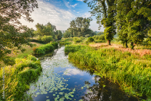 Canvas Print River Stour at Nayland, Suffolk, England, in the Constable Country