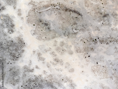 Obraz na płótnie Aerial view landscape. Desert seen from above, sand. Photo from a drone. Bledowska Desert. w salonie