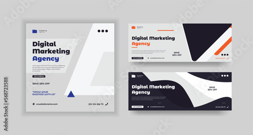 Digital marketing social media Instagram post facebook cover and web banner template