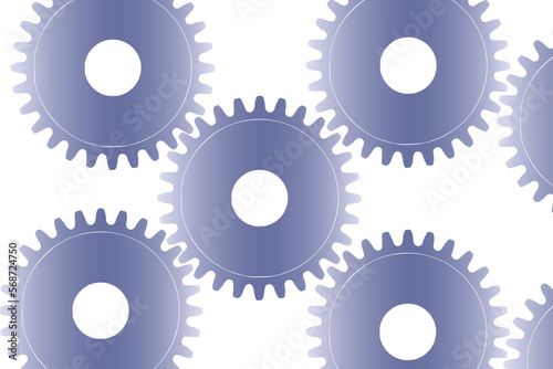 Abstract vector background with a set of gears in motion of different sizes. The concept of organization and joint work for success 