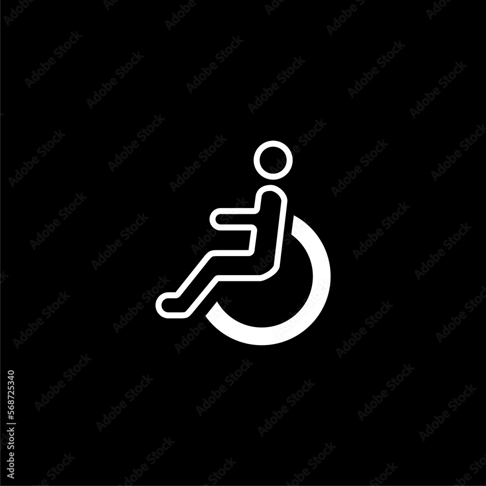 Handicap Icon Symbol icon isolated on black background. Handicap Icon Symbol icon isolated on black background.