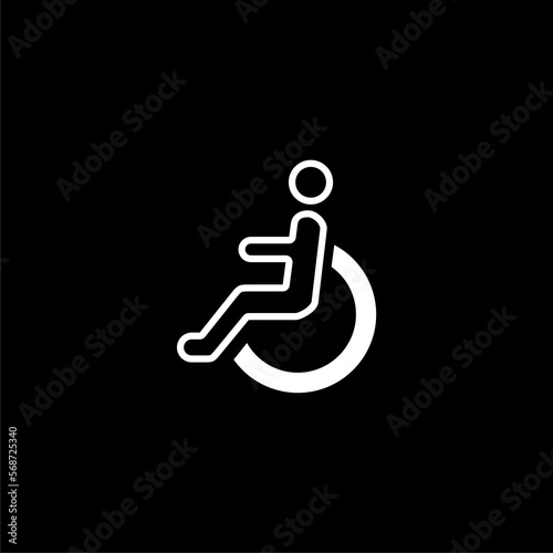 Handicap Icon Symbol icon isolated on black background. 