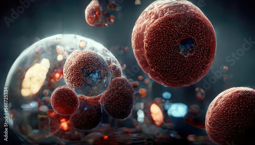 3d illustration of human cells photo