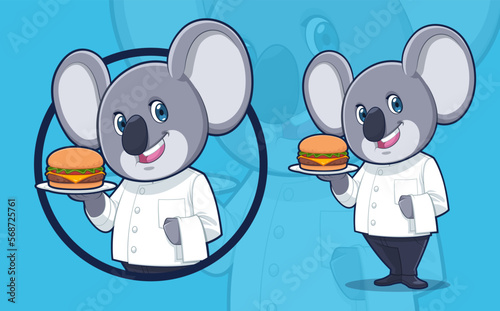 Koala Chef Serving Burger