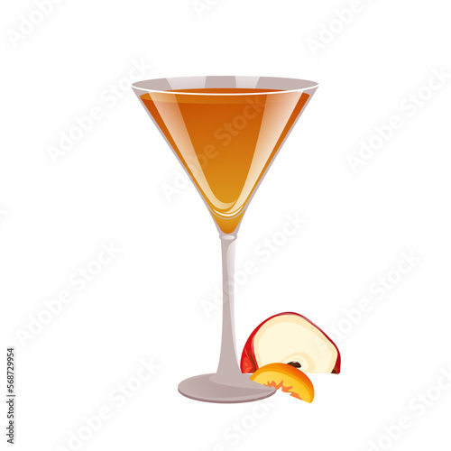 "Angel face" cocktail with gin, apricot liqueur and calvados. Classic alcoholic cocktail.