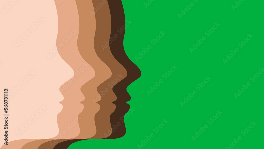 different five women skin colour on green screen different five women skin colour on green screen