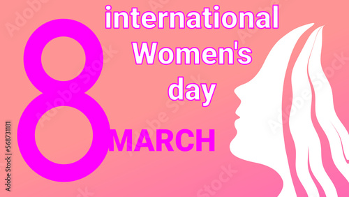 international women's day on 8 March greetings card