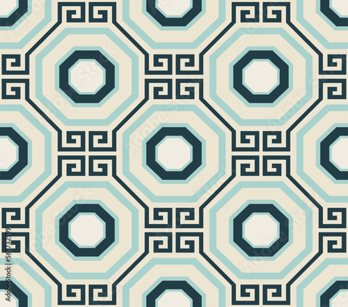 Abstract Geometric Octagon Seamless Vector Pattern Interior Luxury Style Minimal Design Perfect for Allover Fabric Print or Wall Paper