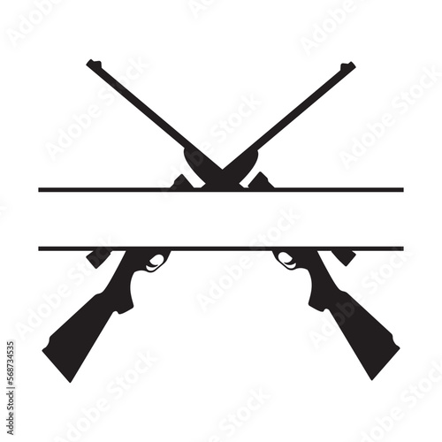 Shotgun icon vector. Rifle illustration sign. weapon symbol. Hunting logo.