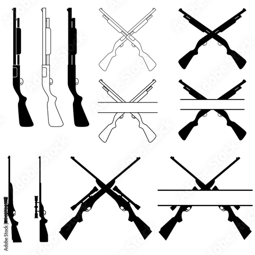 Wallpaper Mural Shotgun icon vector set. Rifle illustration sign collection. weapon symbol. Hunting logo. Torontodigital.ca