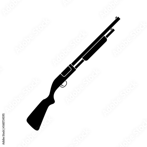 Shotgun icon vector. Rifle illustration sign. weapon symbol. Hunting logo.