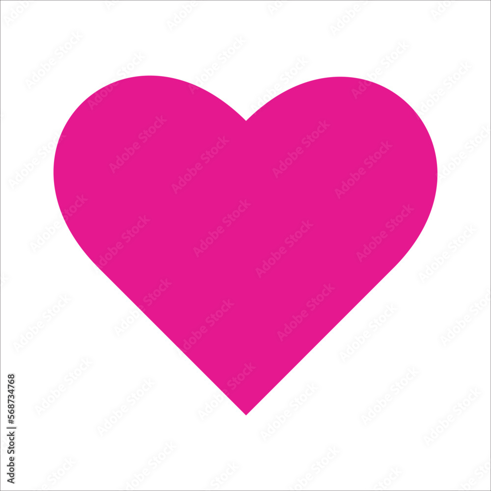 Pink heart isolated on white background, vector illustration icon flat design. I love you symbol. Happy Valentine's Day. Healt care concept sign vector. Love and romance sign. 