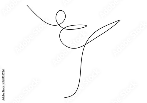 One line of ballerina isola...