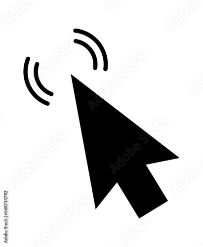 Click cursor set. Computer pointer hand and arrow icon. Press pick action element. Vector web interface elements.