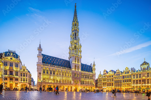 Grand Place in old town Brussels, Belgium city skyline © f11photo
