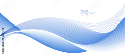 Smooth flow of wavy shape with gradient vector abstract background, light blue design curve line energy motion, relaxing music sound or technology.