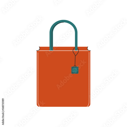Stylish female bag. Cartoon woman elegant handbag, fashionable casual shopper. Vector flat illustration