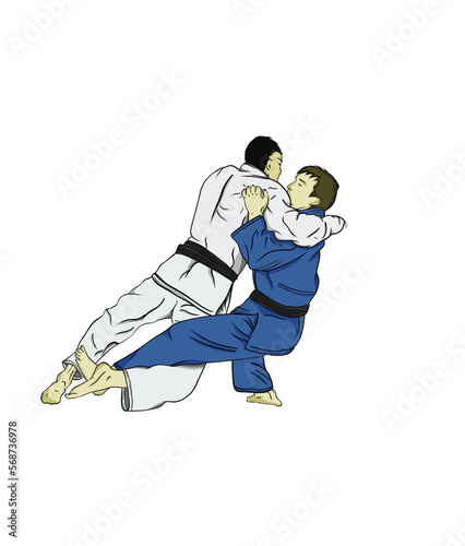 Картината върху платно judo - o uchi gari