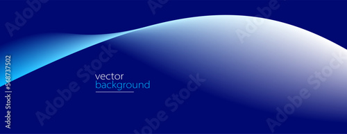 Smooth flow of wavy shape with gradient vector abstract background, dark blue design curve line energy motion, relaxing music sound or technology.