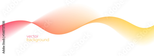 Flowing color curve shape with soft gradient vector abstract background, relaxing and tranquil art, ease and tranquil image.