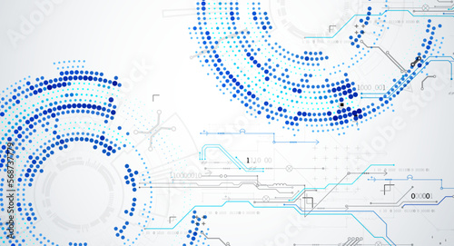 Abstract technology concept. Circuit board, high computer background. Vector illustration with space for content, web - template, business tech presentation.